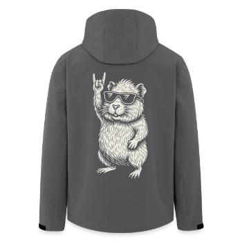 Rock Musique Drôle Heavy Metal Rétro Cochon d’Inde - Veste softshell homme en polyester recyclé Stanley/Stella - noir - Dos - AI Model Male 185 light (185cm)