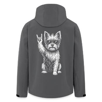 Rockmusik Lustiger Heavy Metal Yorkshire Terrier - Recycelte Männer Softshell-Jacke von Stanley/Stella - Schwarz - Hinten - AI Model Male 185 light (185cm)