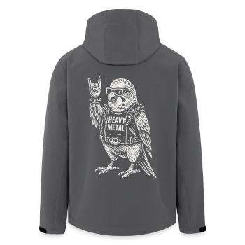 Heavy Metal Rock Musique Perruche Drôle - Veste softshell homme en polyester recyclé Stanley/Stella - charbon - Dos - AI Model Male 185 light (185cm)