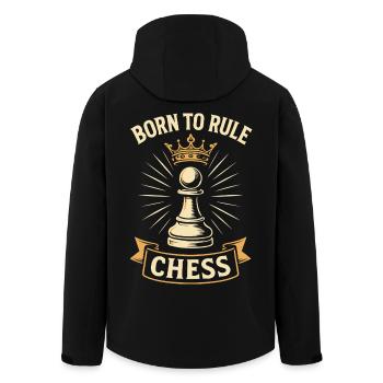 Né pour régner sur les échecs pour les amateurs d’échecs - Veste softshell homme en polyester recyclé Stanley/Stella - noir - Dos - AI Model Male 185 light (185cm)