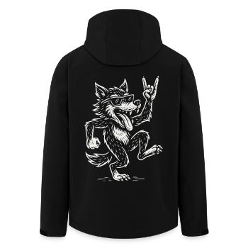 Métal Musique Rock Drôle de loup - Veste softshell homme en polyester recyclé Stanley/Stella - noir - Dos - AI Model Male 185 light (185cm)