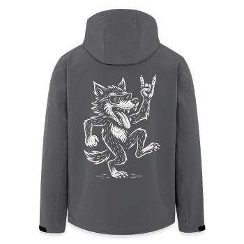 Métal Musique Rock Drôle de loup - Veste softshell homme en polyester recyclé Stanley/Stella - charbon - Dos - AI Model Male 185 light (185cm)