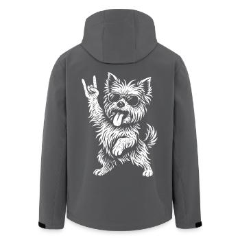 Rock Music Funny Yorkshire Terrier Dog Heavy - Men’s Recycled Softshell Jacket by Stanley/Stella - black - Back - AI Model Male 185 light (185cm)