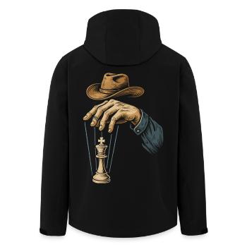 Chess Player Chess King Puppet - Men’s Recycled Softshell Jacket by Stanley/Stella - black - Back - AI Model Male 185 light (185cm)
