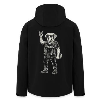 Rock Music Funny Dog Golden Retriever Heavy Metal - Men’s Recycled Softshell Jacket by Stanley/Stella - black - Back - AI Model Male 185 light (185cm)