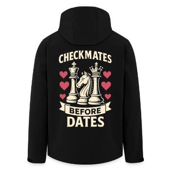 Checkmate Before Data Chess Player Fun Design - Men’s Recycled Softshell Jacket by Stanley/Stella - black - Back - AI Model Male 185 light (185cm)