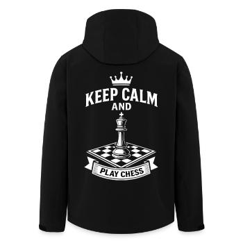 Keep calm and play chess Board game - Men’s Recycled Softshell Jacket by Stanley/Stella - black - Back - AI Model Male 185 light (185cm)
