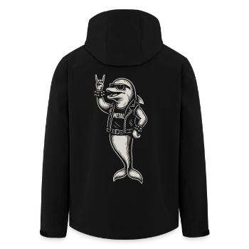Musique Metal Dauphin Musique Rock Heavy Metal - Veste softshell homme en polyester recyclé Stanley/Stella - noir - Dos - AI Model Male 185 light (185cm)