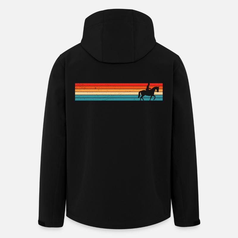 Retro Reiten Pferd Reiter - Recycelte Männer Softshell-Jacke von Stanley/Stella - Schwarz