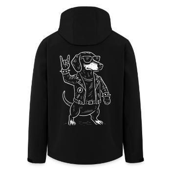 Metal Musique Teckel Rock Musik Drôle Heavy Metal - Veste softshell homme en polyester recyclé Stanley/Stella - noir - Dos - AI Model Male 185 light (185cm)