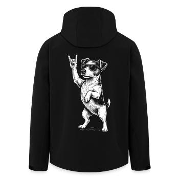 Rock Musik Lustiger Hund Heavy Metal Retro Jack - Recycelte Männer Softshell-Jacke von Stanley/Stella - Schwarz - Hinten - AI Model Male 185 light (185cm)