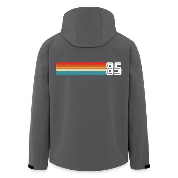 T-shirt rétro 1985 85 vintage 1985 - Veste softshell homme en polyester recyclé Stanley/Stella - noir - Dos - AI Model Male 185 light (185cm)