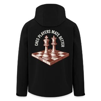 Chess Player Mate Better Chess Club Design - Men’s Recycled Softshell Jacket by Stanley/Stella - black - Back - AI Model Male 185 light (185cm)