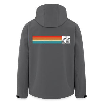 T-shirt rétro 1955 55 vintage 1955 - Veste softshell homme en polyester recyclé Stanley/Stella - noir - Dos - AI Model Male 185 light (185cm)