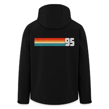 Retro 1995 t-shirt 95 vintage 1995 - Recycelte Männer Softshell-Jacke von Stanley/Stella - Schwarz - Hinten - AI Model Male 185 light (185cm)
