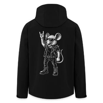 Rockmusik Maus Heavy Metal Lustig Retro - Recycelte Männer Softshell-Jacke von Stanley/Stella - Schwarz - Hinten - AI Model Male 185 light (185cm)