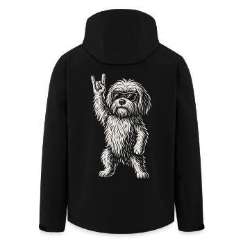 Musique rock, Drôle, Heavy metal, Chien havanais, Vibes - Veste softshell homme en polyester recyclé Stanley/Stella - noir - Dos - AI Model Male 185 light (185cm)