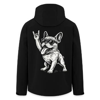 Rock Musique Bouledogue Français Drôle Lourd - Veste softshell homme en polyester recyclé Stanley/Stella - noir - Dos - AI Model Male 185 light (185cm)