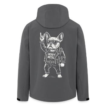 Heavy Metal Chien Rock Musique Bouledogue Français - Veste softshell homme en polyester recyclé Stanley/Stella - charbon - Dos - AI Model Male 185 light (185cm)