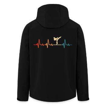 Karate Herzschlag - Recycelte Männer Softshell-Jacke von Stanley/Stella - Schwarz - Hinten - AI Model Male 185 light (185cm)