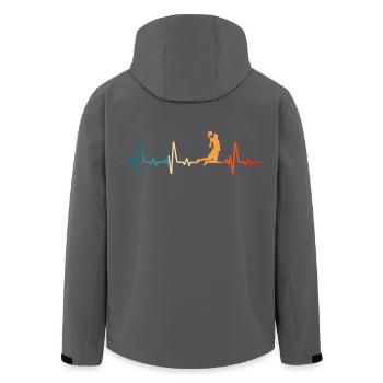 Joueur de basket-ball rétro Heartbeat Basketball - Veste softshell homme en polyester recyclé Stanley/Stella - noir - Dos - AI Model Male 185 light (185cm)