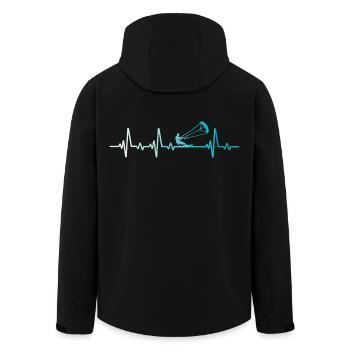 Kitesurfing Retro Herzschlag Kitesurfer - Recycelte Männer Softshell-Jacke von Stanley/Stella - Schwarz - Hinten - AI Model Male 185 light (185cm)