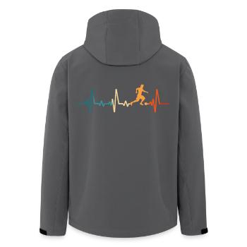 Retro fußball herzschlag fussball t-shirt football - Recycelte Männer Softshell-Jacke von Stanley/Stella - Schwarz - Hinten - AI Model Male 185 light (185cm)