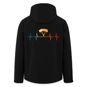 Retro Fallschirmspringer Herzschlag Skydiving - Recycelte Männer Softshell-Jacke von Stanley/Stella - Schwarz - Hinten - AI Model Male 185 light (185cm)