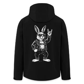 Métal Lapin Rock Musique Drôle Heavy Metal Rétro - Veste softshell homme en polyester recyclé Stanley/Stella - noir - Dos - AI Model Male 185 light (185cm)