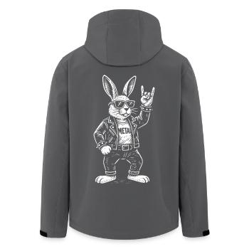 Métal Lapin Rock Musique Drôle Heavy Metal Rétro - Veste softshell homme en polyester recyclé Stanley/Stella - charbon - Dos - AI Model Male 185 light (185cm)