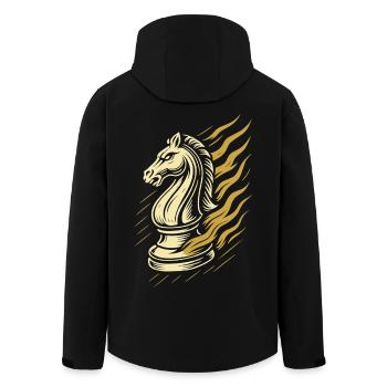 Schachspieler Ritter Figur Brettspiel - Recycelte Männer Softshell-Jacke von Stanley/Stella - Schwarz - Hinten - AI Model Male 185 light (185cm)