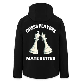 Schach Spieler Mate Besser Brettspiel - Recycelte Männer Softshell-Jacke von Stanley/Stella - Schwarz - Hinten - AI Model Male 185 light (185cm)