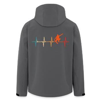 Retro Skater herzschlag skateboard t-shirt skater - Recycelte Männer Softshell-Jacke von Stanley/Stella - Schwarz - Hinten - AI Model Male 185 light (185cm)
