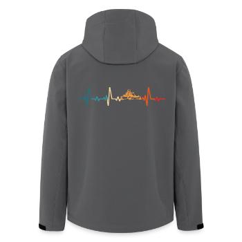 Retro Karting Heartbeat Gift Go Kart - Men’s Recycled Softshell Jacket by Stanley/Stella - black - Back - AI Model Male 185 light (185cm)