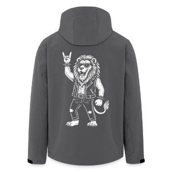 Lion Heavy Metal Rétro Rock Musique Drôle - Veste softshell homme en polyester recyclé Stanley/Stella - charbon - Dos - AI Model Male 185 light (185cm)