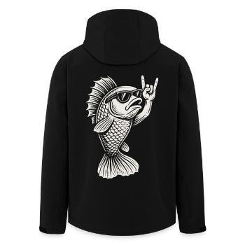 Metal Musik Goldfish Rock Musik Funny Fish Rock - Recycelte Männer Softshell-Jacke von Stanley/Stella - Schwarz - Hinten - AI Model Male 185 light (185cm)