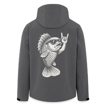 Metal Musik Goldfish Rock Musik Funny Fish Rock - Recycelte Männer Softshell-Jacke von Stanley/Stella - Anthrazit - Hinten - AI Model Male 185 light (185cm)