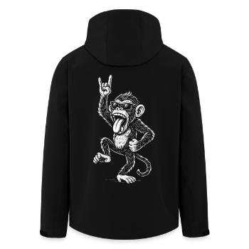 Rockmusik Lustiger Heavy Metal Affe Design - Recycelte Männer Softshell-Jacke von Stanley/Stella - Schwarz - Hinten - AI Model Male 185 light (185cm)