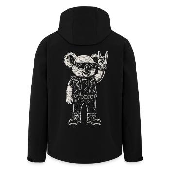 Rock Musik Funny Heavy Metal Koala Retro - Recycelte Männer Softshell-Jacke von Stanley/Stella - Schwarz - Hinten - AI Model Male 185 light (185cm)