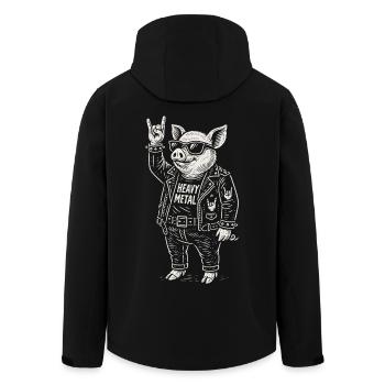 Heavy Metal Schwein Rock Musik Lustig Retro - Recycelte Männer Softshell-Jacke von Stanley/Stella - Schwarz - Hinten - AI Model Male 185 light (185cm)