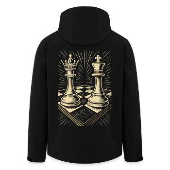 Schachspieler Schachbrett König Königin Enthusiast - Recycelte Männer Softshell-Jacke von Stanley/Stella - Schwarz - Hinten - AI Model Male 185 light (185cm)