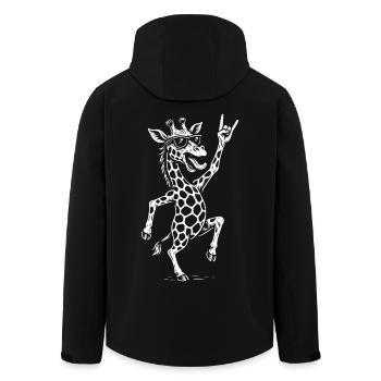 Rockmusik Giraffe Metallmusik Retro Spaß Design - Recycelte Männer Softshell-Jacke von Stanley/Stella - Schwarz - Hinten - AI Model Male 185 light (185cm)