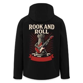 Rook And Roll Chess Player Funny Chess Club - Men’s Recycled Softshell Jacket by Stanley/Stella - black - Back - AI Model Male 185 light (185cm)