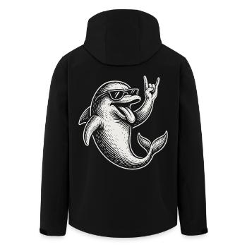 Métal Musique Rock Drôle Dauphin Heavy Metal - Veste softshell homme en polyester recyclé Stanley/Stella - noir - Dos - AI Model Male 185 light (185cm)