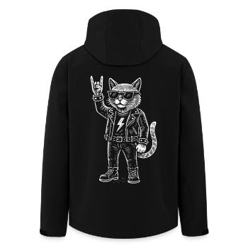 Drôle Rock Musique Cat Metal Musique Humour - Veste softshell homme en polyester recyclé Stanley/Stella - noir - Dos - AI Model Male 185 light (185cm)