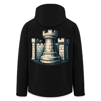 Chess Rook Fortress Chess Players Unite - Men’s Recycled Softshell Jacket by Stanley/Stella - black - Back - AI Model Male 185 light (185cm)
