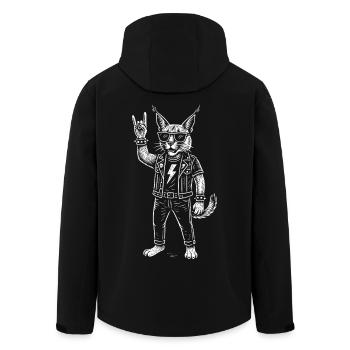 Rock Music Funny Heavy Metal Lynx Retro Vibes - Men’s Recycled Softshell Jacket by Stanley/Stella - black - Back - AI Model Male 185 light (185cm)