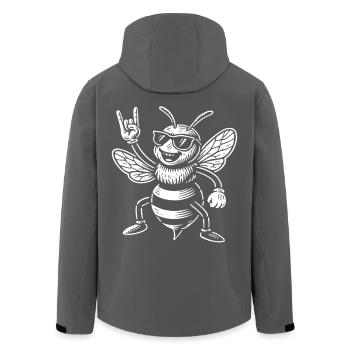 Musique rock Drôle Heavy Metal Abeille - Veste softshell homme en polyester recyclé Stanley/Stella - charbon - Dos - AI Model Male 185 light (185cm)