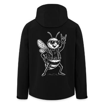 Rock Musik Funny Heavy Metal Biene - Recycelte Männer Softshell-Jacke von Stanley/Stella - Schwarz - Hinten - AI Model Male 185 light (185cm)