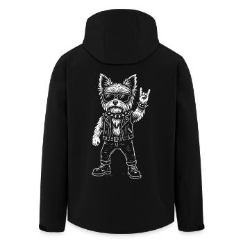 Rock Music Funny Heavy Metal Yorkshire Terrier - Men’s Recycled Softshell Jacket by Stanley/Stella - black - Back - AI Model Male 185 light (185cm)